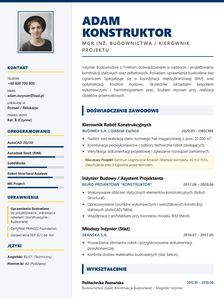 Przykład CV — CV frezer (wariant 2)